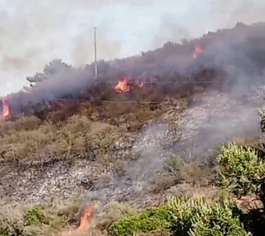 Incendio all’Elba, brucia il bosco a Rio. Fuoco vicino ristorante