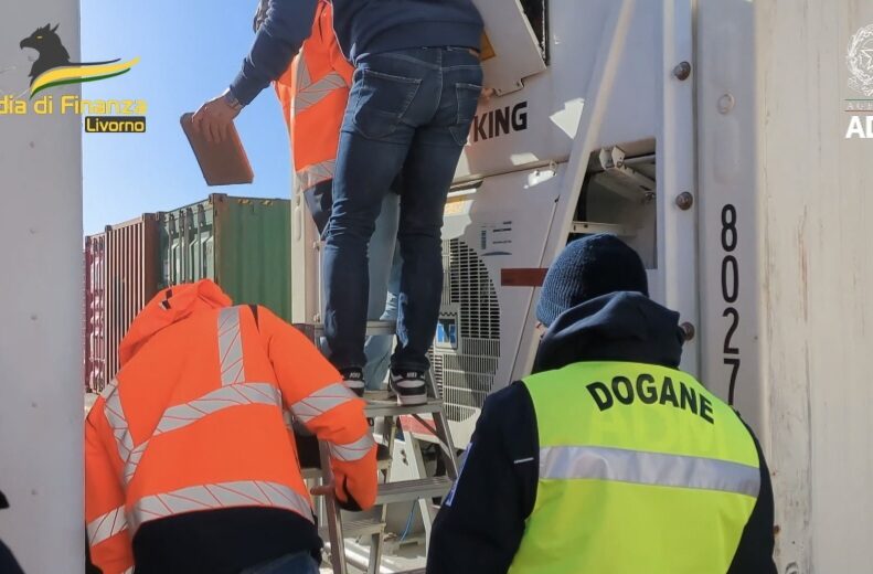 Maxi sequestro cocaina a Livorno: 60 kg droga tra le banane