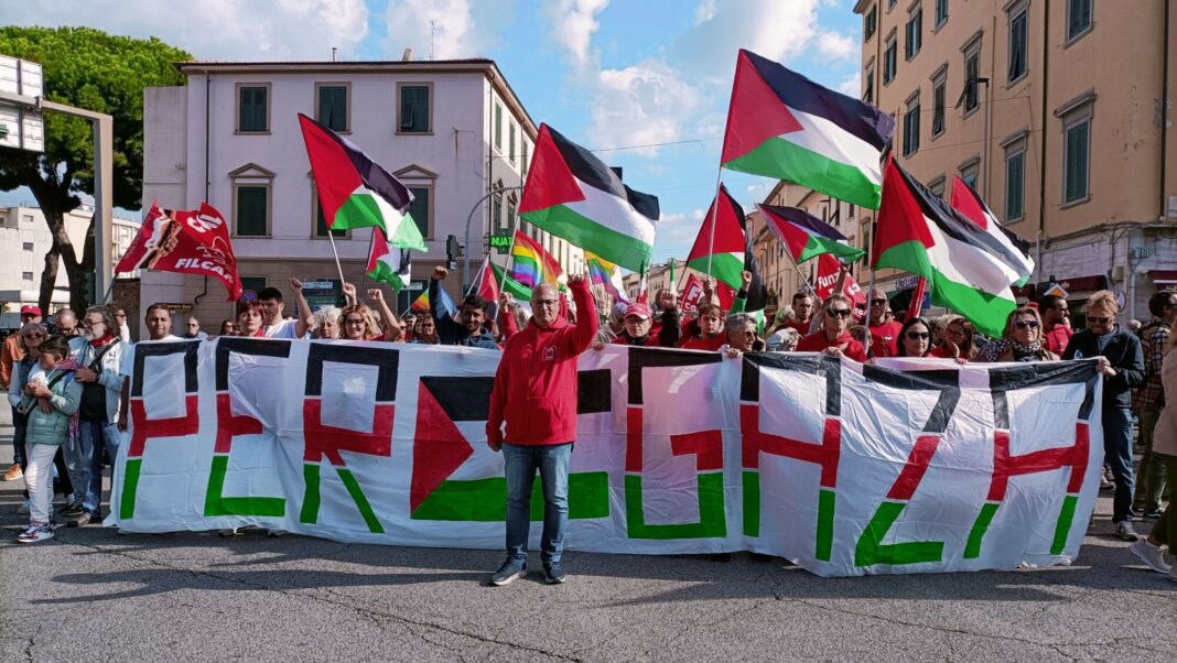 manifestazione cgil Gaza livorno