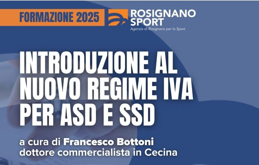 Nuovo regime Iva nel settore sportivo: incontro formativo a Rosignano